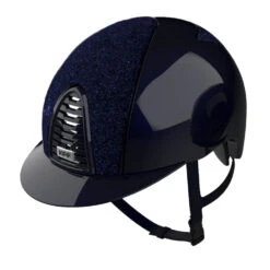 KEP Italia Chromo 2.0 Helmet -Equestrian Product Store Kep2pointOBluePolishwithBlueGlitterandGrid