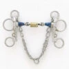 Blue Steel Tom Thumb Pelham With Double Jointed Mouth And Loose Brass Roller Disks -Equestrian Product Store cnt24
