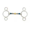 Blue Steel 2-Ring Gag With Loose Brass Roller Disks -Equestrian Product Store cnt31