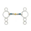 Blue Steel 3-Ring Gag With Loose Brass Roller Disks -Equestrian Product Store cnt32