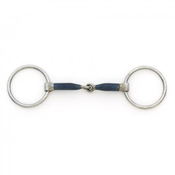Blue Steel Medium Weight Jointed Mouth Loose Ring 3 Blue Steel Medium Weight Jointed Mouth Loose Ring