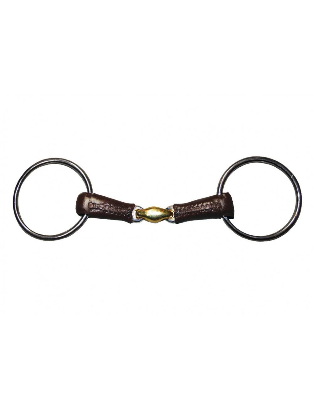 Jump'In Leather Copper Peanut Loose Ring Snaffle 3 Jump'In Leather Copper Peanut Loose Ring Snaffle